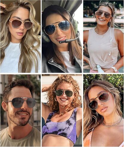 FURTALK Aviator Sunglasses Womens Stylish Trendy Polarized UV400 Protection Metal Sunnies FT9028 in Kuwait