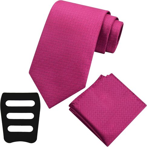 Mantieqingway Solid Color Tie Sets for Men Necktie with Pocket Square and Holder Formal Wedding New Year Graduation in Saudi Arabia