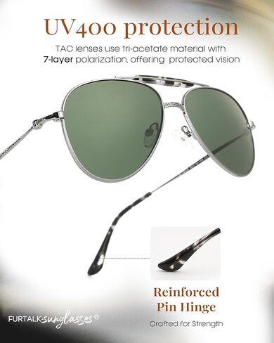 FURTALK Aviator Sunglasses Womens Stylish Trendy Polarized UV400 Protection Metal Sunnies FT9028 in Kuwait