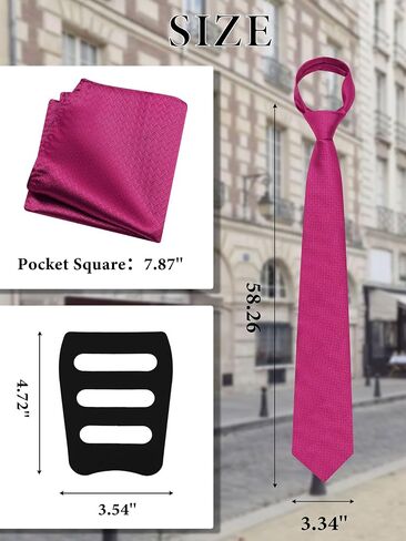 Mantieqingway Solid Color Tie Sets for Men Necktie with Pocket Square and Holder Formal Wedding New Year Graduation in Saudi Arabia