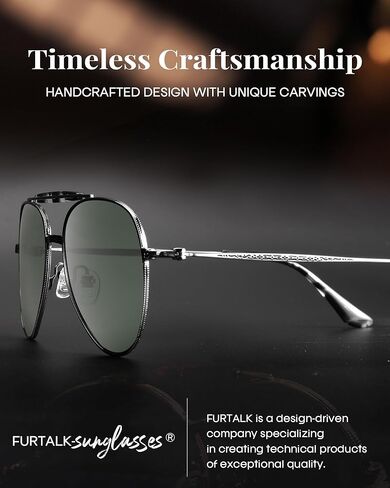 FURTALK Aviator Sunglasses Womens Stylish Trendy Polarized UV400 Protection Metal Sunnies FT9028 in Kuwait