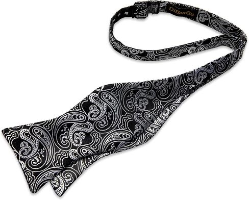 DiBanGu Silk Bow Ties for Men Striped Solid Paisley Self Bowtie and Pocket Square Cufflinks Formal Tuxedo Bowtie Set Wedding in Saudi Arabia