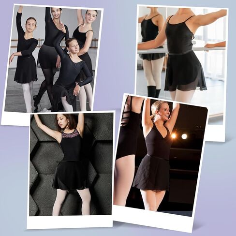 Lusofie Dance Skirts for Women with Elastic Ties Short Ballet Skirt Sheer Chiffon Adjustable Women's Ballet Wrap Skirt Adult in Kuwait