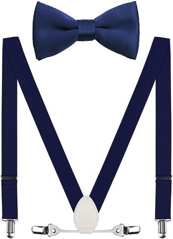 Mens' Boys' Suspenders and Bowtie Set Elastic for Wedding in Kuwait