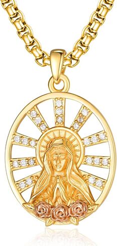 Virgin Mary Necklace for Women 925 Sterling Silver Mother Mary Necklace Protection Jewelry Religion Christian Faith Catholic Gifts in Saudi Arabia