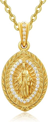 Virgin Mary Necklace for Women 925 Sterling Silver Mother Mary Necklace Protection Jewelry Religion Christian Faith Catholic Gifts in Saudi Arabia