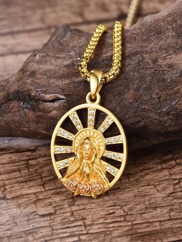 Virgin Mary Necklace for Women 925 Sterling Silver Mother Mary Necklace Protection Jewelry Religion Christian Faith Catholic Gifts in Saudi Arabia