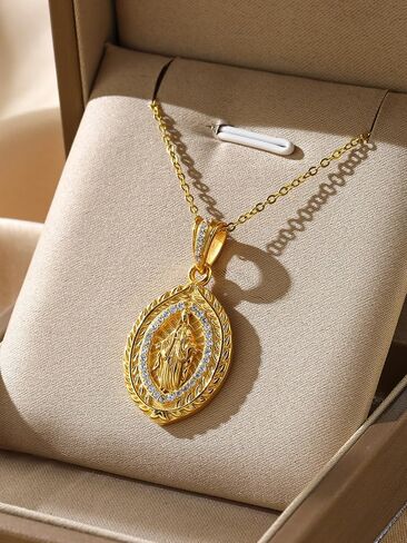 Virgin Mary Necklace for Women 925 Sterling Silver Mother Mary Necklace Protection Jewelry Religion Christian Faith Catholic Gifts in Saudi Arabia