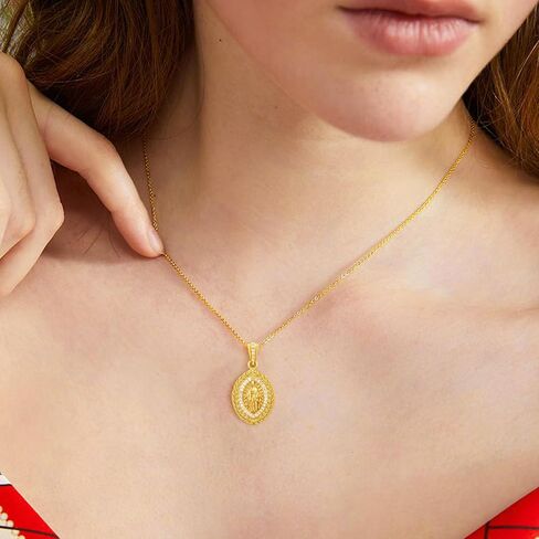 Virgin Mary Necklace for Women 925 Sterling Silver Mother Mary Necklace Protection Jewelry Religion Christian Faith Catholic Gifts in Saudi Arabia