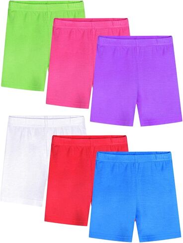 BOOPH Girls Bike Shorts Kids Dance Cartwheel Shorts Under Dress for Toddler Girl 2-10 Years 6/8 Pack in Saudi Arabia