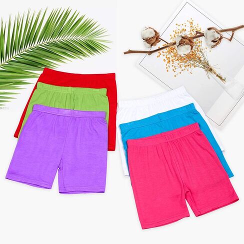 BOOPH Girls Bike Shorts Kids Dance Cartwheel Shorts Under Dress for Toddler Girl 2-10 Years 6/8 Pack in Saudi Arabia