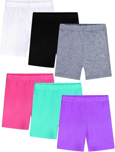 BOOPH Girls Bike Shorts Kids Dance Cartwheel Shorts Under Dress for Toddler Girl 2-10 Years 6/8 Pack in Saudi Arabia