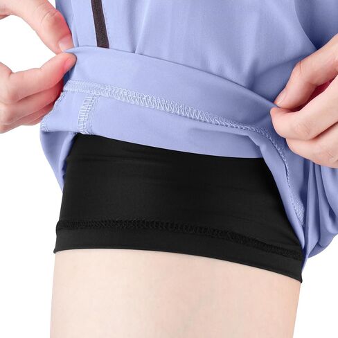 BIG ELEPHANT 3 Pcs Girls Athletic Shorts with Liner, Quick Dry Sports Shorts with Zipper Pockets for Running, Soccer, Cycling in Kuwait