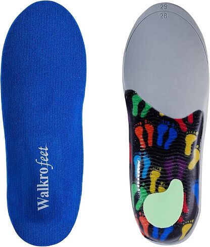 Kids Medium Arch Orthotics Low and Comfort Metatarsal Pad Inserts Relieve Plantar Fasciitis Foot Pains with Gel Heel Cushion in Kuwait
