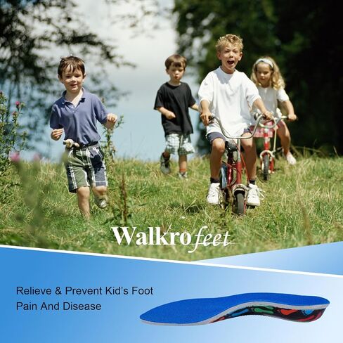 Kids Medium Arch Orthotics Low and Comfort Metatarsal Pad Inserts Relieve Plantar Fasciitis Foot Pains with Gel Heel Cushion in Kuwait