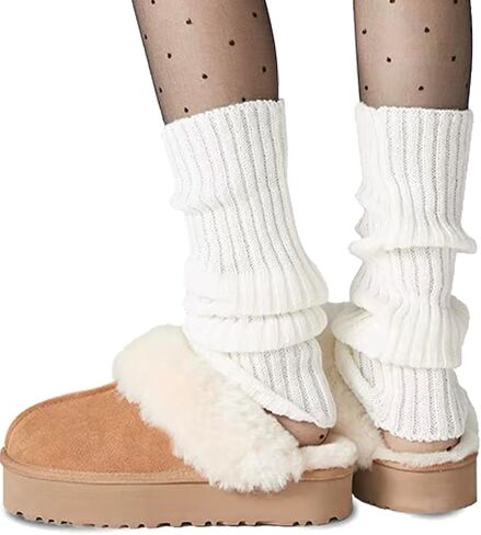 Ribbed Knitted Leg Warmers for Women Girls 80s Retro Winter Short Slouch Knee High Leg Socks For Yoga Ballet Dance in Saudi Arabia