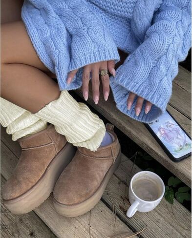Ribbed Knitted Leg Warmers for Women Girls 80s Retro Winter Short Slouch Knee High Leg Socks For Yoga Ballet Dance in Saudi Arabia