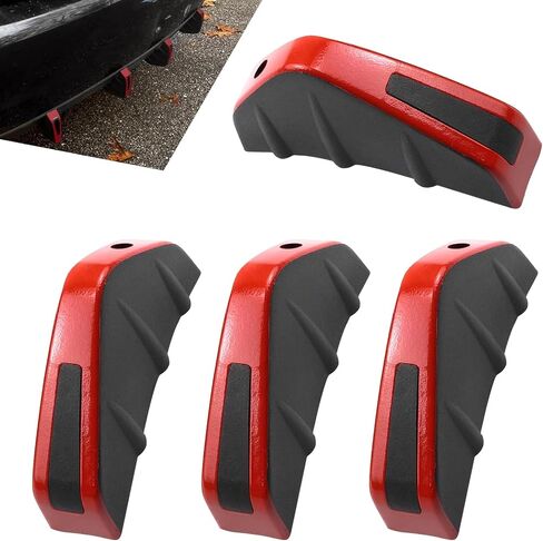 4 PCS Car Lower Bumper Lip Diffuser, 4.9" x 2.5" Spoiler Fin Protector, Vehicle Rear Splitter Lip Wing, Universal for Most Cars (Red & Black) in Saudi Arabia