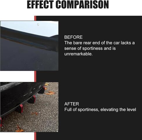 4 PCS Car Lower Bumper Lip Diffuser, 4.9" x 2.5" Spoiler Fin Protector, Vehicle Rear Splitter Lip Wing, Universal for Most Cars (Red & Black) in Saudi Arabia