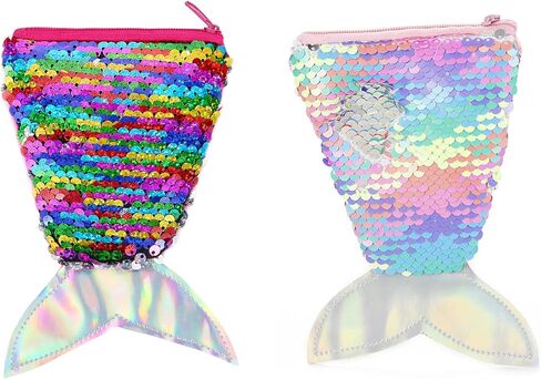 2 Pack Kids Purses Girls Coin Purses, Small Shining Mermaid Purses for Girls, Little Girls Purse Toddler Purse for Girls (Pink & Purple) in Saudi Arabia