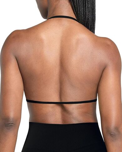 OMKAGI Halter Sports Bras for Women Padded Strappy Bra Open Back Workout Gym Crop in Saudi Arabia