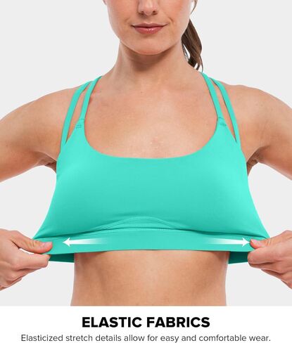 BRXL Ultra Soft Sports Bras for Women Thin Strap Crisscross Back Bated Bra مع أكواب قابلة للإزالة in Kuwait