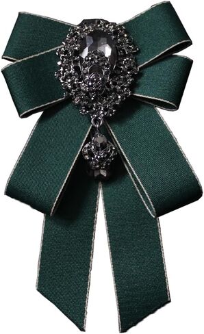 Rhinestone Retro British Style Pre-tied Adjustable Bow Tie Brooch for Women and Men Uniform Necktie Bownot Fabric Ribbon Bow Tie in Saudi Arabia