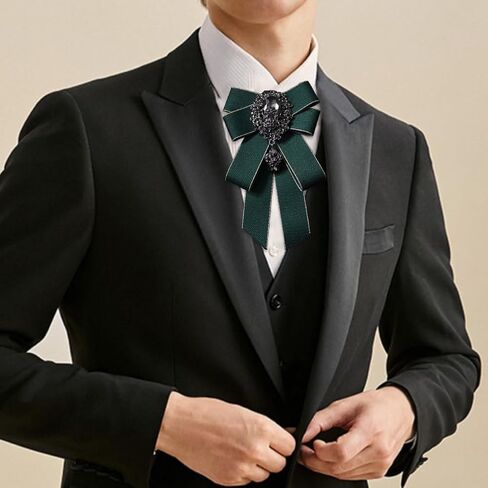 Rhinestone Retro British Style Pre-tied Adjustable Bow Tie Brooch for Women and Men Uniform Necktie Bownot Fabric Ribbon Bow Tie in Saudi Arabia