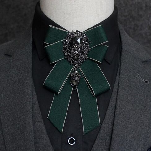Rhinestone Retro British Style Pre-tied Adjustable Bow Tie Brooch for Women and Men Uniform Necktie Bownot Fabric Ribbon Bow Tie in Saudi Arabia