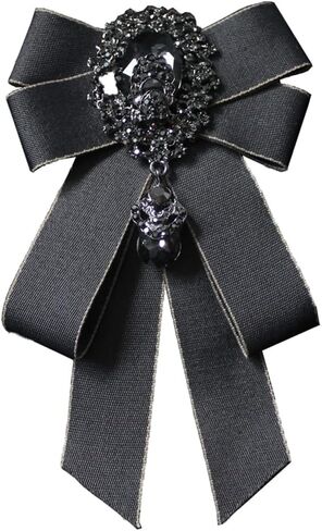 Rhinestone Retro British Style Pre-tied Adjustable Bow Tie Brooch for Women and Men Uniform Necktie Bownot Fabric Ribbon Bow Tie in Saudi Arabia