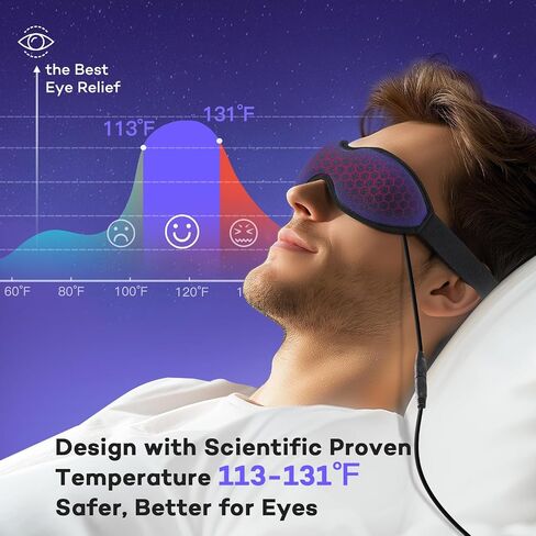 Umisleep Heated Eye Mask With USB Electric Heating Pad, Storage Bag - Soothing Warm Compress for Dry Eyes, Stye, Migraine - 3 Heat & 4 Timing Settings in Saudi Arabia