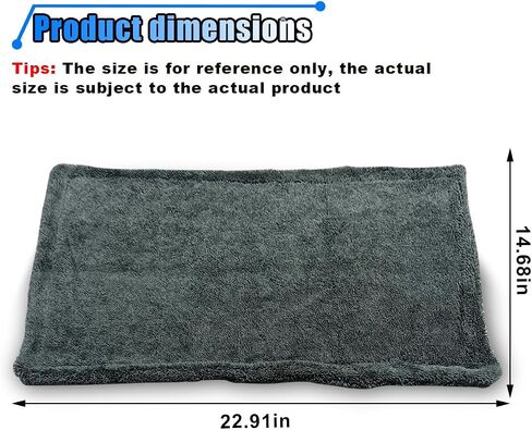 Microfiber Drying Towel for Car, 14.68 x 22.91 Double Twist Pile Edgeless Cleaning Cloth, 1000 GSM Microfiber Towel No Scratch for Car Detailing, Super Absorbent Car Towel for Quick Drying in Saudi Arabia