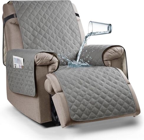 100% Waterproof Recliner Chair Cover Non-Slip Reclining Cover for Recliner Chair Washable Chair Seat Cover with Elastic Straps for Kids, Dogs, Pets (Sage Green, 23'') in Saudi Arabia