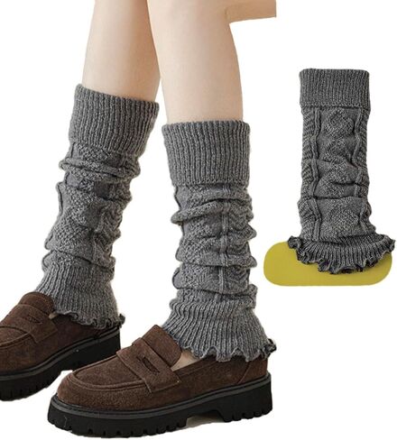 Knitted Leg Warmers,womens leg warmers,Socks Long Yoga Ankle Warmers Women's Wool Warm Boot Socks in Saudi Arabia