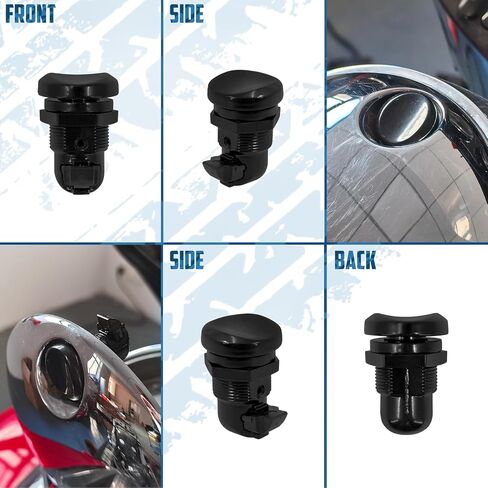Fuel Door Push Button Gas Tank Cap Latch Kit Compatible with Harley Touring Electra Glide Street Glide Road Glide Tri Glide Ultra Limited 1992-2023 (Black) in Kuwait