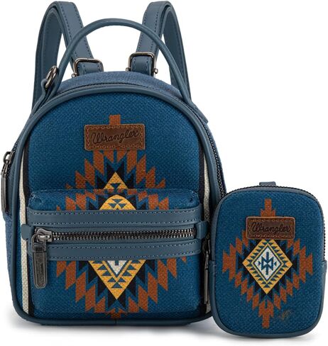 Montana West X Wrangler Mini Backpack Aztec Back Pack Pack for Women WG174-8601BK in Saudi Arabia