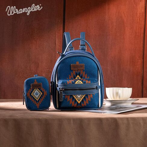 Montana West X Wrangler Mini Backpack Aztec Back Pack Pack for Women WG174-8601BK in Saudi Arabia