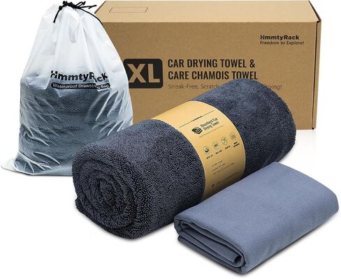 1300GSM Car Drying Towel Microfiber Towels for Cars 24''x36'' Large Giant Big Microfiber Cleaning Cloth with Car Wash Premium Double Twisted-Loop Super Absorbent Soft No Scratch (Grey) in Saudi Arabia