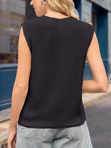 Yousify Women’s Tie Front Sweater Vest 2025 Summer Sleeveless Crochet Knit Tops Lightweight Cardigan Sweaters Outfits in Saudi Arabia