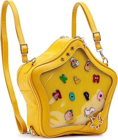 حقيبة ITA على شكل نجمة ، حقيبة ظهر نجم PIN PU PUT TEALTHETION Y2K Crossbody Presh ، Displag ITA Display (أصفر) in Kuwait