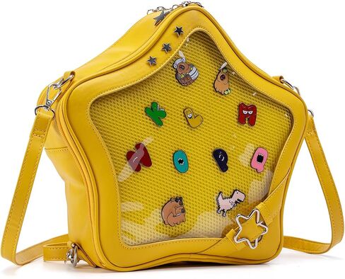 حقيبة ITA على شكل نجمة ، حقيبة ظهر نجم PIN PU PUT TEALTHETION Y2K Crossbody Presh ، Displag ITA Display (أصفر) in Kuwait
