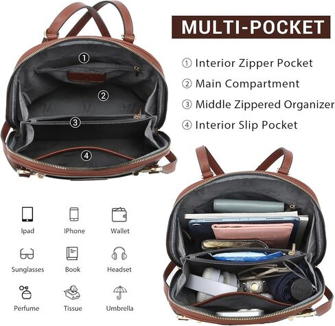 MKP COLLECTION Womens Convertible Backpack Purse Multi-Pocket Handbag Fashion Designer Ladies Shoulder Bag for Travel Work in Saudi Arabia