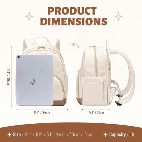 Small Backpack for Women Waterproof Stylish Mini Backpack Daypack Purses Cute Bookbag for Casual College Travel Daily,fit 10.9Inch iPad,Beige in Saudi Arabia