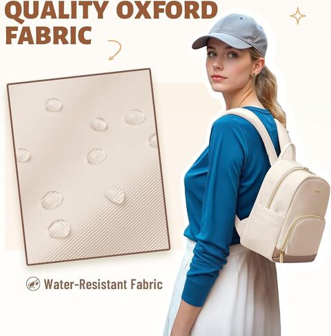 Small Backpack for Women Waterproof Stylish Mini Backpack Daypack Purses Cute Bookbag for Casual College Travel Daily,fit 10.9Inch iPad,Beige in Saudi Arabia