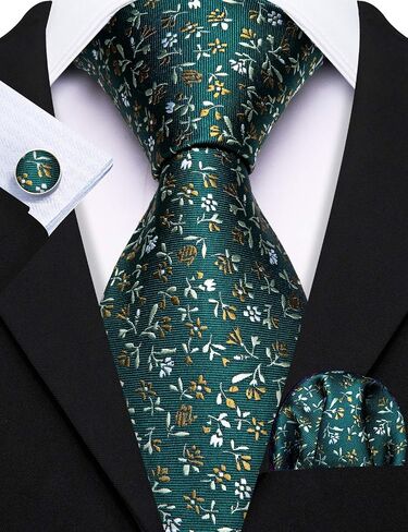 Barry.Wang Ties for Men Silk Tie Sets Polka Dot Woven Necktie Pocket Square Cufflinks Business Wedding in Saudi Arabia