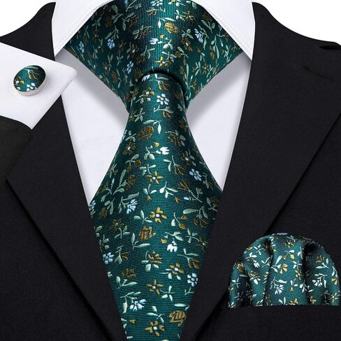 Barry.Wang Ties for Men Silk Tie Sets Polka Dot Woven Necktie Pocket Square Cufflinks Business Wedding in Saudi Arabia