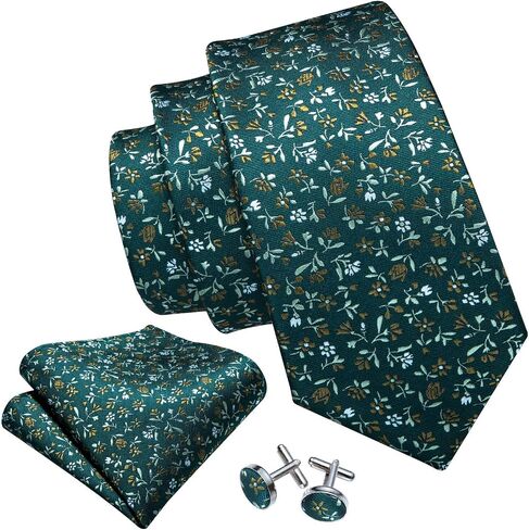 Barry.Wang Ties for Men Silk Tie Sets Polka Dot Woven Necktie Pocket Square Cufflinks Business Wedding in Saudi Arabia