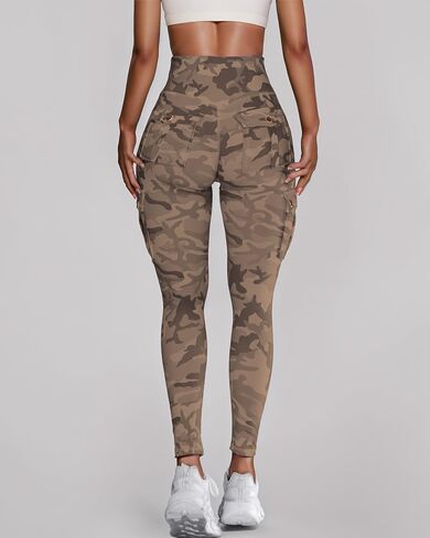 Chicme Women High Weist Cargo Stemgings سلس طماق تجريب طماق البطن السيطرة على السراويل اليوغا مع جيب in Kuwait