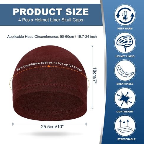 PATIKIL Helmet Liner Skull Cap for Men, Sweat Wicking Hats Stretchy Thermal Under Helmets Cap for Bicycle Motorcycle Cycling in Saudi Arabia
