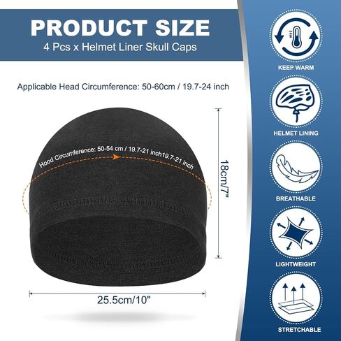PATIKIL Helmet Liner Skull Cap for Men, Sweat Wicking Hats Stretchy Thermal Under Helmets Cap for Bicycle Motorcycle Cycling in Saudi Arabia